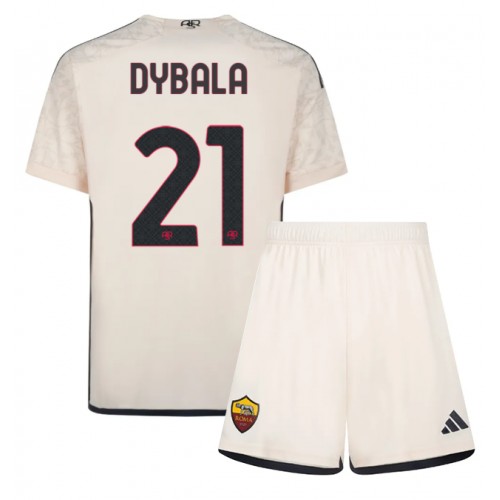 Maillot de foot AS Roma Paulo Dybala #21 Extérieur enfant 2023-24 Manches Courte (+ pantalon court)